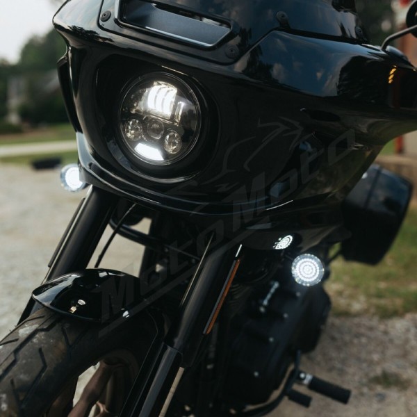 CUSTOM DYNAMICS Genesis® 4 Amber/White LED Turn Signal Inserts Harley Davidson FLD / FLFB / FLFBS 1450-1977cc 00-24