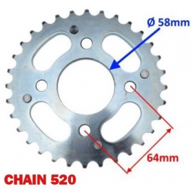 Rear sprocket KINGWAY CHOPPER 150-250cc / LIFAN LF250-4 / 253FMN 32Teeth