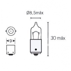 Light bulb BA9S 12V/10W