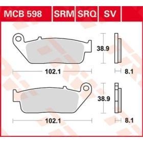 TRW SRM Series Sindered Scooter Brake Pads BMW / Daelim / Honda / Kawasaki / Kymco / Peugeot / Suzuki 125-700cc 02-22