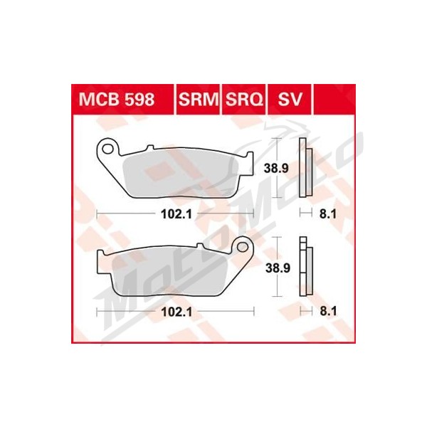 TRW SRM Series Sindered Scooter Brake Pads BMW / Daelim / Honda / Kawasaki / Kymco / Peugeot / Suzuki 125-700cc 02-22