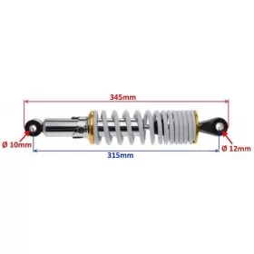 Rear adjustable shock absorber JUNAK 904/ Universal 345mm Ø12 Ø10