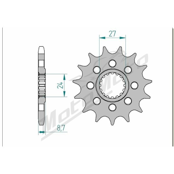 AFAM plieninė standartinė priekinė žvaigždutė 22901 - 525 15-17 dantukų SUZUKI GSX-R 1000cc 09-16