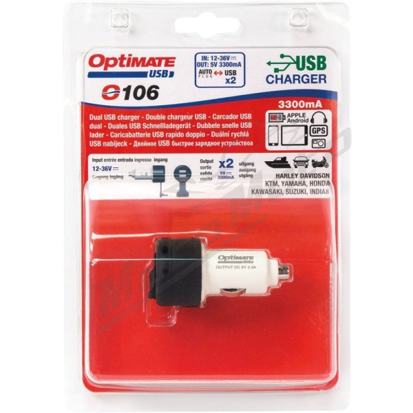 TECMATE Dual USB Fast Charger O-106