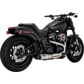 VANCE & HINES 2-into-1 Hi-Output Short Exhaust System Silver Harley Davidson FLDE / FLHC / FLSL / FXST 1750-1923cc 18-24