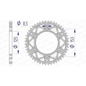 AFAM Aluminium Ultra-Light Rear Sprocket 11212 - 520 HONDA/HM 1993-2022
