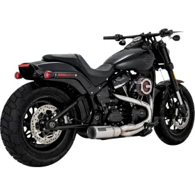 VANCE & HINES 2-into-1 Hi-Output Short Exhaust System Silver Harley Davidson FLDE / FLHC / FLSL / FXST 1750-1923cc 18-24