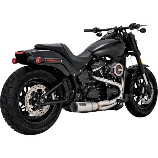 VANCE & HINES "2-into-1 Hi-Output" išmetimo sistema Sidabrinė Harley Davidson FLDE / FLHC / FLSL / FXST 1750-1923cc 18-24