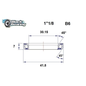 BLACK BEARING 45°/45° Headset Bearing 30.15x41.8x7 mm HB-B6