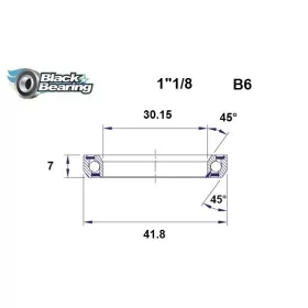 BLACK BEARING 45°/45° Headset Bearing 30.15x41.8x7 mm HB-B6