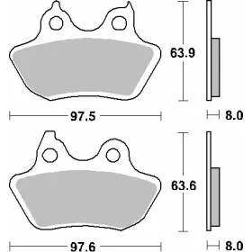 Sbs promotion kh434 street standart ceramic brake pads Harley Davidson FLSTC / FLSTF / FLSTI / FLSTN / FXDI / FXST / FXSTB / FXSTD / TXSTS/I 450-1584 06-07