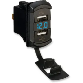 MOOSE OFFROAD Dvigubas USB įkroviklis su įtampos monitoriumi