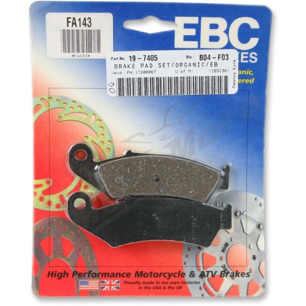 EBC Organic Base "FA" Brake Pads HONDA VRF / RVF / NR 400-750cc 88-97