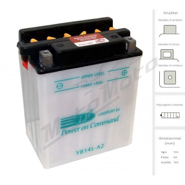 LANDPORT Accumulator 14 Ah 12V YB14L-A2