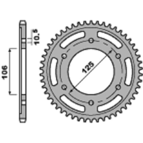 PBR Ultra-Light Aluminium Rear Sprocket 4530 - 520 44T