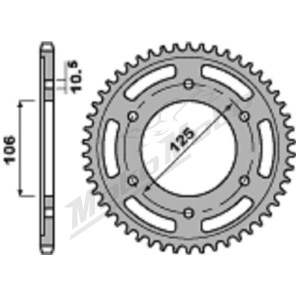 PBR Ultra-Light Aluminium Rear Sprocket 4530 - 520 44T
