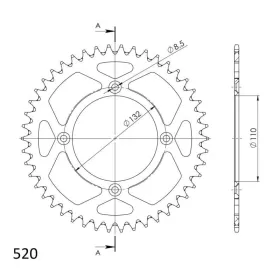 Supersprox Rear Sprocket Alu RAL-720:46 Black 46t