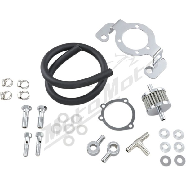 DRAG SPECIALTIES Crankcase Breather with Support Bracket Kit Harley Davidson FLD / FLHR / FLHRC / FLHRCI 1340-1800cc 93-15