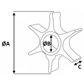 Water pump propeller 17461-90J01 SUZUKI DT 150HP - 225HP / DF 90HP - 175HP