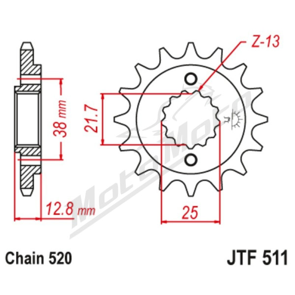 JT Grandinės komplektas 520X1R3 15/43 Kawasaki KL 650 Tengai 90-91