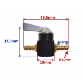 Fuel cock on/off UNIVERSAL Ø 6mm