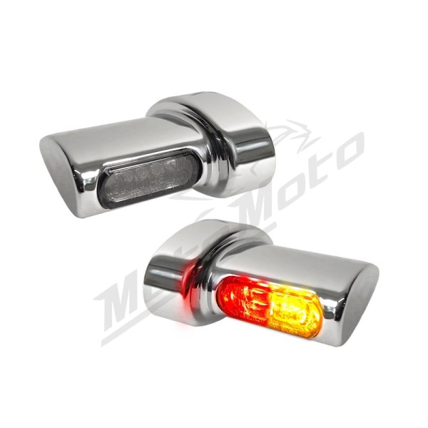 HEINZ BIKES Micro Rear Fender Flasher Chrome 3in1 Harley Davidson FLD / FLHR / FLHT / FLHX / FLTRI / XL / XR 500/1977 93-24