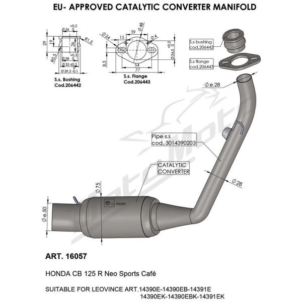 LEOVINCE katalizatorius HONDA CB 125R 21-24