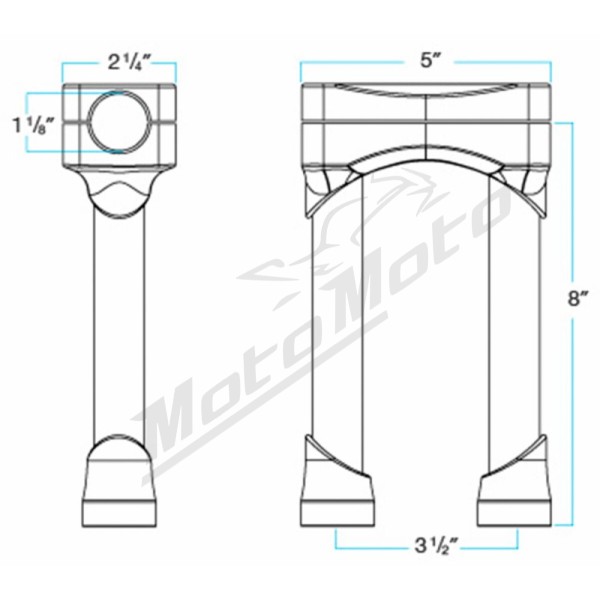 BILTWELL Murdock O/S Risers 28,6mm 20,5cm