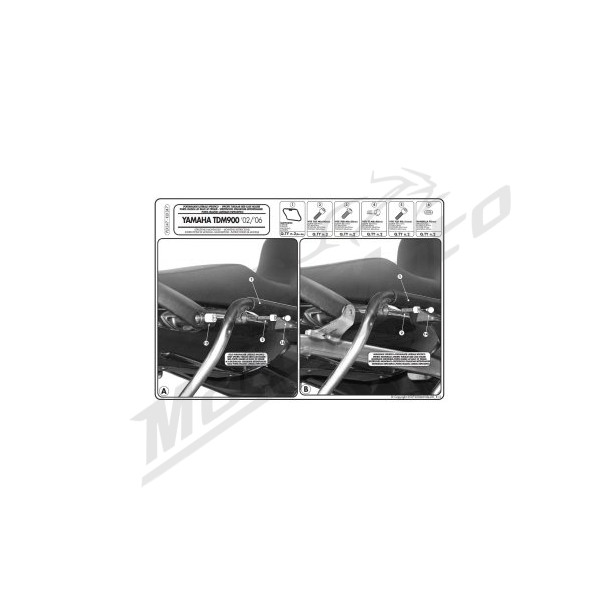 KAPPA Monokey Side K33N Šoninių daiktadėžių laikiklis Yamaha TDM 900 02-14