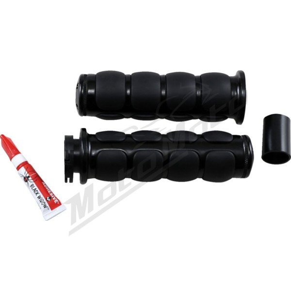 KURYAKYN ISO Black Grips Ø25.4mm Kawasaki / Suzuki / Victory / Yamaha 650/1900 87-25 