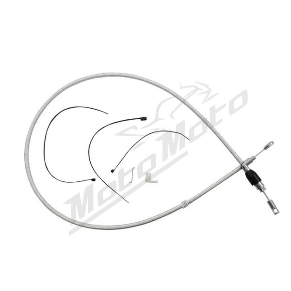 MAGNUM SHIELDING Chrome Quick Connect Upper Clutch Cable Harley Davidson FLDE / FLFBS / FLTRK / FXBR / FXST 1750/1977 18-24 127cm