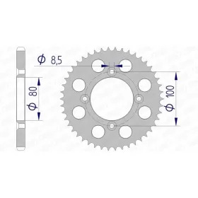 AFAM Aluminium Ultra-Light Rear Sprocket 428 50 teeth ​​​​​​​HONDA XR / CRF 100cc 85-13