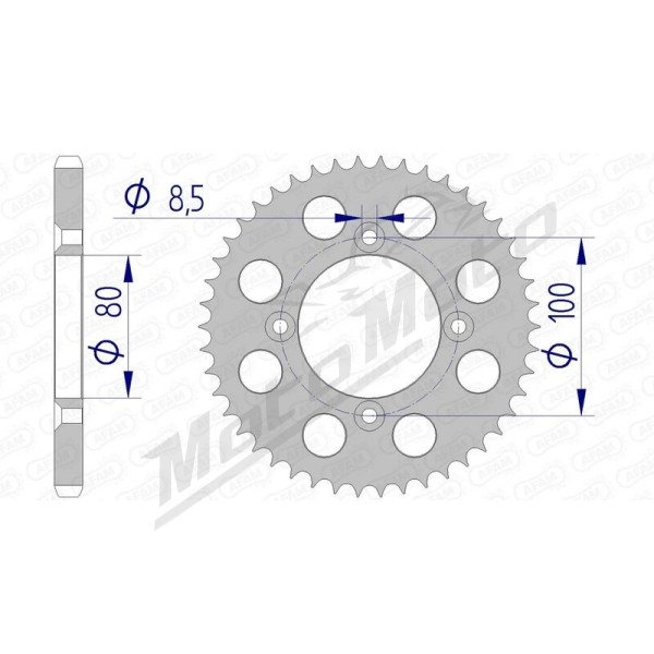 AFAM Aluminium Ultra-Light Rear Sprocket 428 50 teeth ​​​​​​​HONDA XR / CRF 100cc 85-13