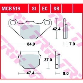 STABDŽIŲ TRINKELĖS TRW MCB519 STANDARD