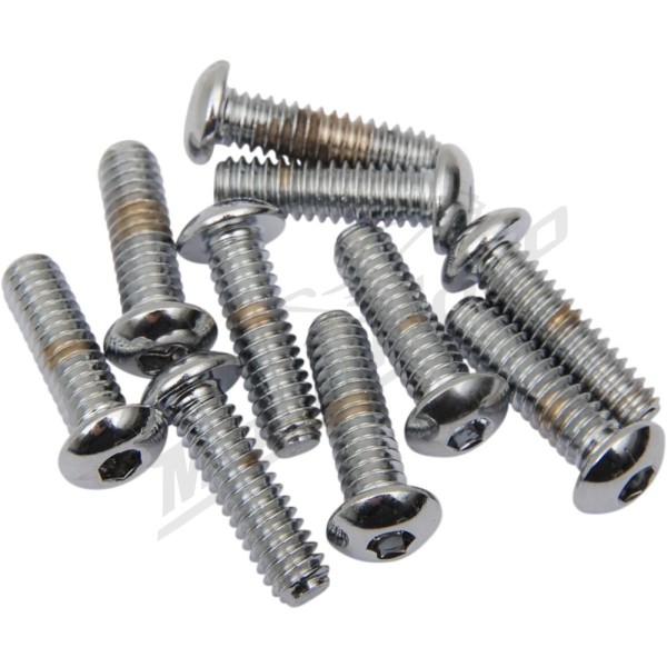 DRAG SPECIALTIES Replacement Button Head Bolts M6 10pcs.