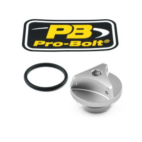 PRO BOLT Alyvos įpylimo dangtelis sidabrinis KAWASAKI / SUZUKI 250-1400cc 91-26