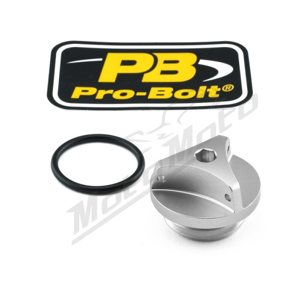 PRO BOLT Alyvos įpylimo dangtelis sidabrinis KAWASAKI / SUZUKI 250-1400cc 91-26