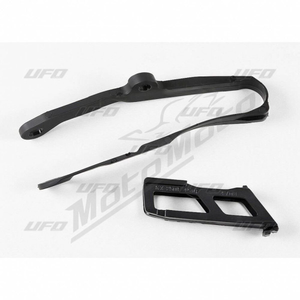 UFO Black Chain Guide and Swingarm Chain Slider Kit Kawasaki KXF 250-450cc 16-20