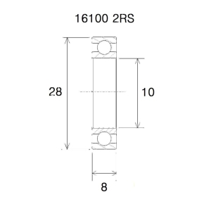BLACK BEARING B3 Bearing 10x28x8 mm
