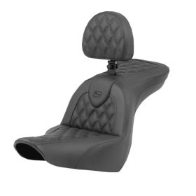 SADDLEMEN Road sofa Lattice Stitch Seat With Backrest Harley Davidson FLSB / FXLR / FXLRS / FXLRST 1750-1923 18-25