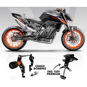 Numerių laikiklis + Rėmo slideriai / crash bar BAGOROS KTM DUKE 790-890cc 2017-2023