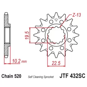 Front sprocket JTF432SC