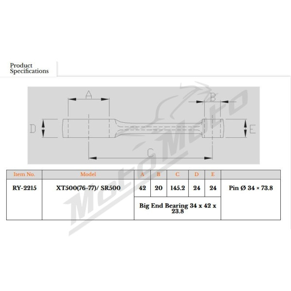 Royal Rods Connecting Rod Yamaha XT / SR 500cc 76-99