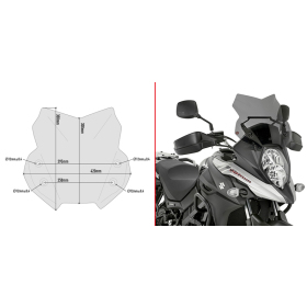 GIVI Windshield smoked 30x42cm Suzuki DL 650 V-Storm 17-22