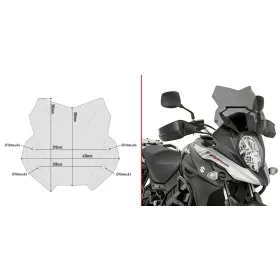 GIVI Priekinis stiklas tamsintas 30x42cm Suzuki DL 650 V-Storm 17-22