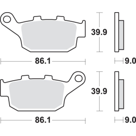 SBS LS Street Excel 881LS Sintered Rear Brake Pads Honda / Kawasaki / Suzuki 250-1100cc 09->
