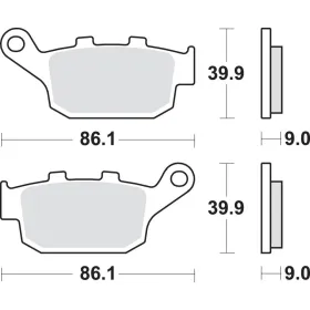 SBS LS Street Excel 881LS Sintered Rear Brake Pads Honda / Kawasaki / Suzuki 250-1100cc 09->
