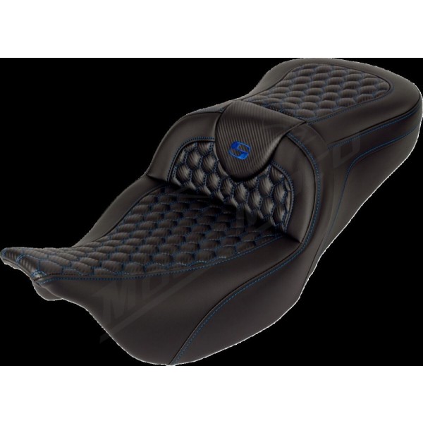 SADDLEMEN Honeycomb Roadsofa™ Seat Harley Davidson FLH / FLHR / FLHTCU / FLHX / FLHXS / FLTRXS / FLTRXST 1584-1923cc 08-23