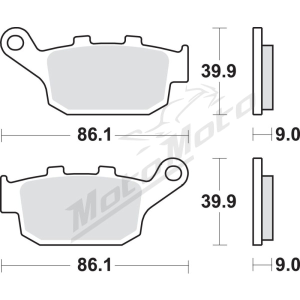 SBS LS Street Excel 881LS Sintered Rear Brake Pads Honda / Kawasaki / Suzuki 250-1100cc 09->