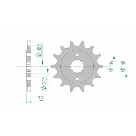 AFAM plieninė standartinė priekinė žvaigždutė 20320 - 520 12-14 dantukų HONDA CRF / CB / CBR / XR / NX 250-300cc 88-26